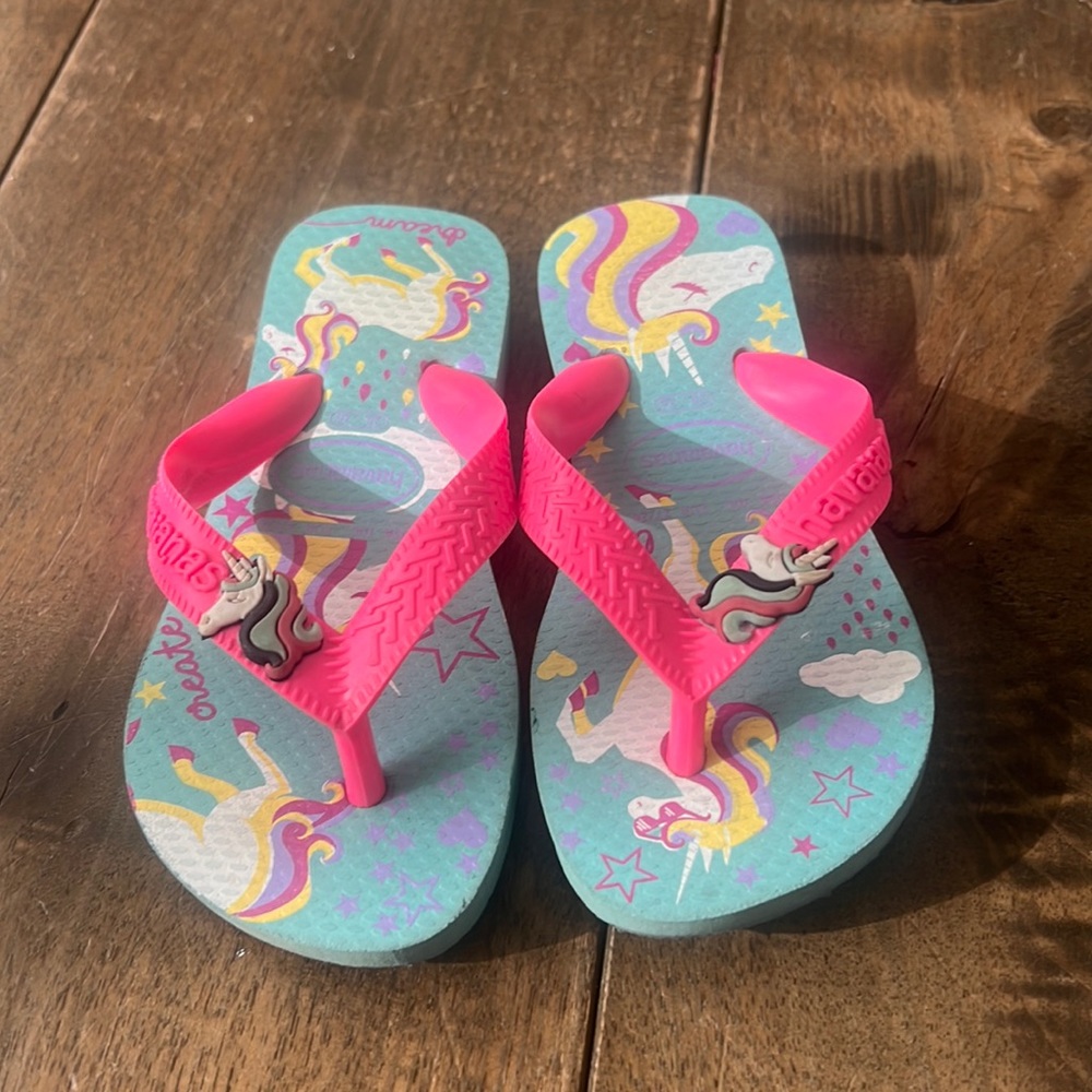 Girls Unicorn Havainanas Flip Flops